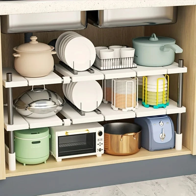 Organizador Ajustable Para Gabinete De Cocina **Doble capa**