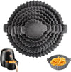 6 Bandejas de Silicona para Freidora de Aire (Colores Variados) + 50 Papeles de Horno de 20 × 20 cm Gratis