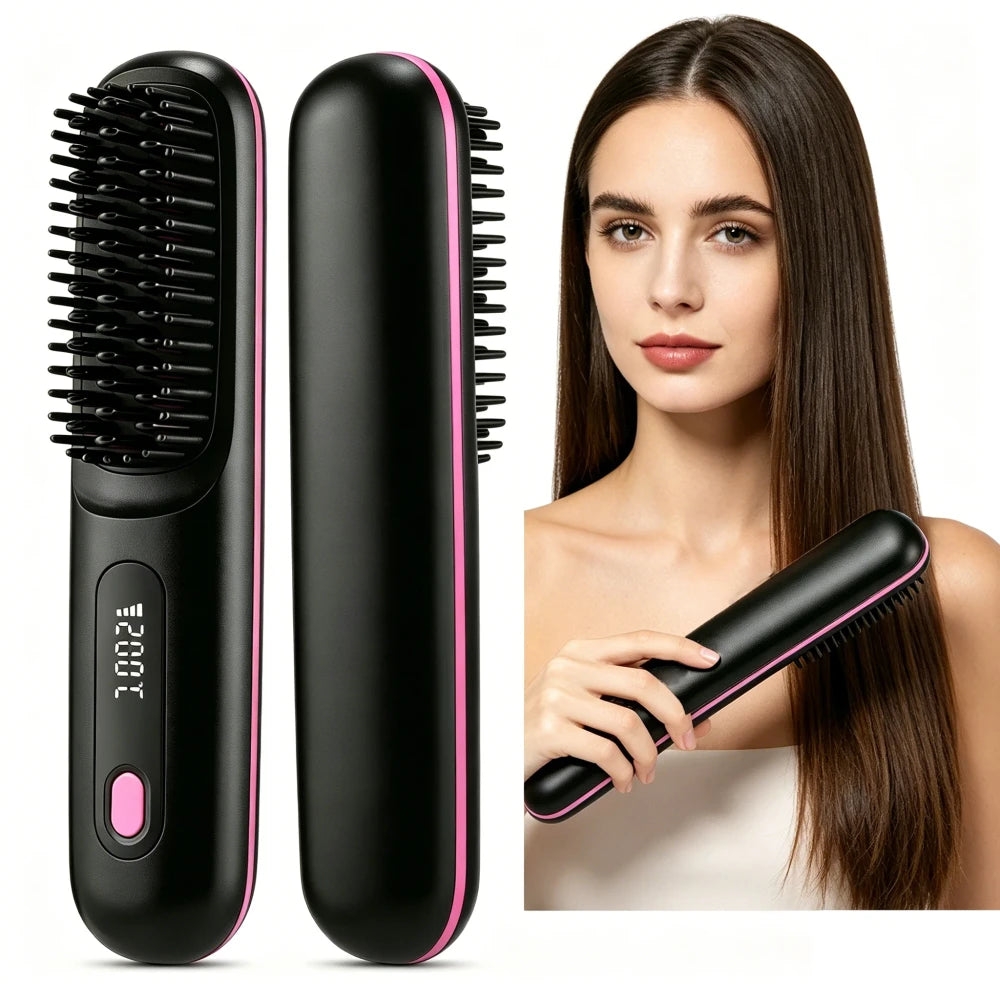 Alisora™ – Cepillo Alisador Inalámbrico 3 Temperaturas 3D Pro