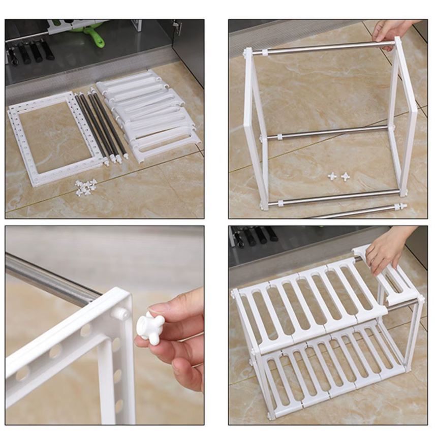 Organizador Ajustable Para Gabinete De Cocina **Doble capa**