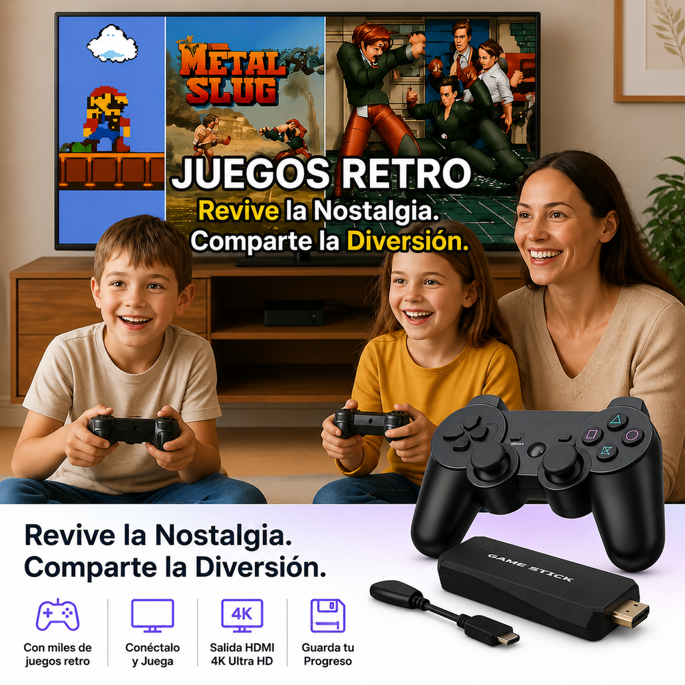 Consola de juegos inalámbrica retro Stick de 64 GB