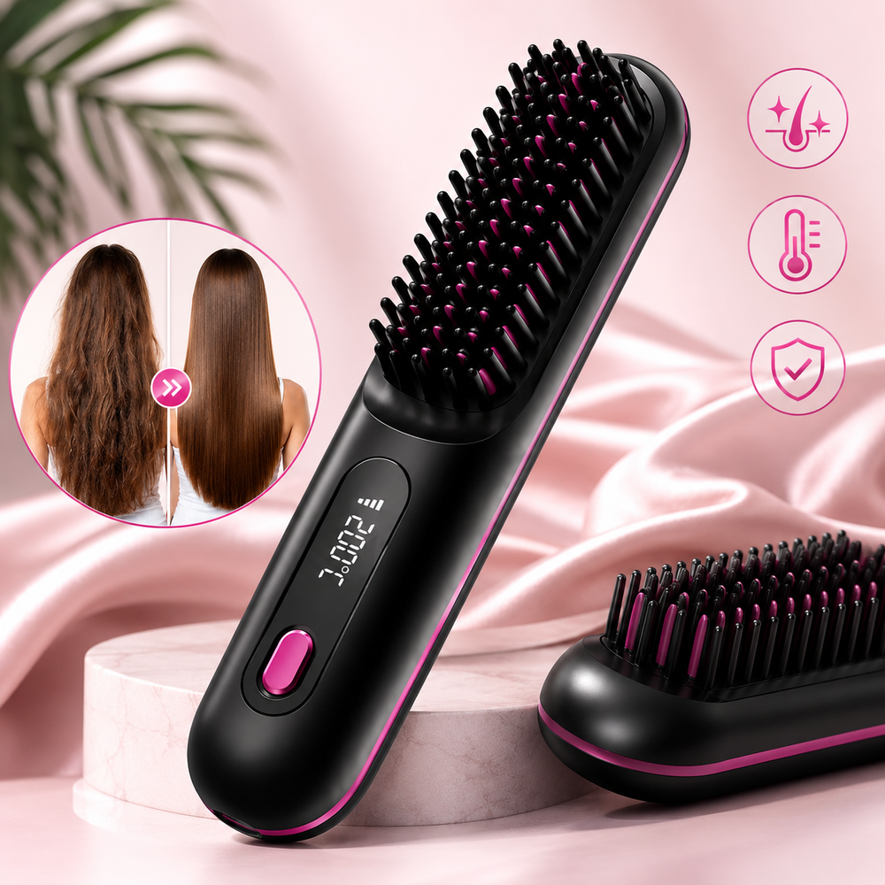 Alisora™ – Cepillo Alisador Inalámbrico 3 Temperaturas 3D Pro