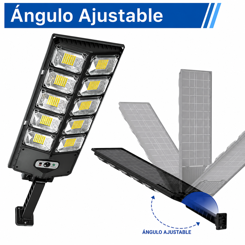 SolarMax Pro™ – Farola Solar LED 400W | 10,000 Lúmenes, Sensor de Movimiento, Control Remoto, IP65 Impermeable