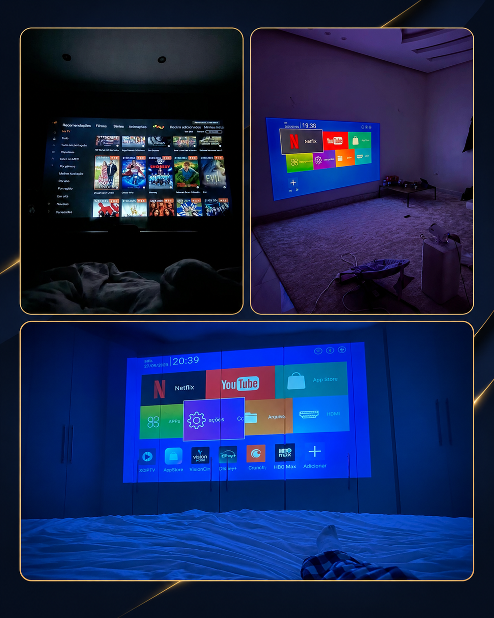 Mini Proyector HD Portátil – Cine en Casa, Pantalla Grande