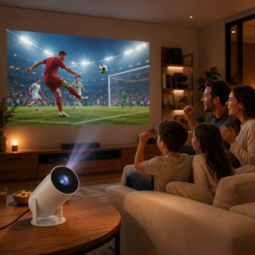 Mini Proyector HD Portátil – Cine en Casa, Pantalla Grande
