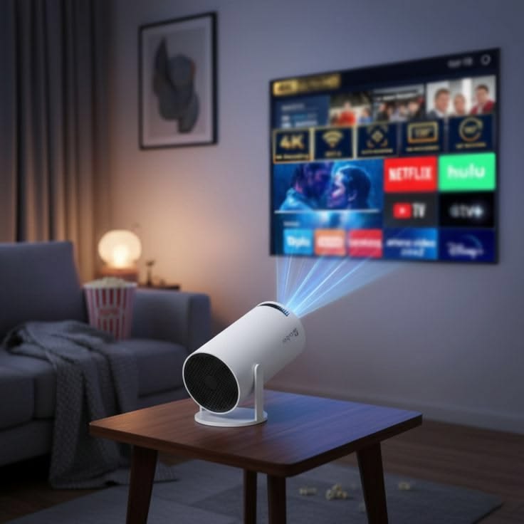 Mini Proyector HD Portátil – Cine en Casa, Pantalla Grande